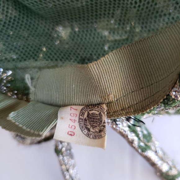 Vintage Hatters Union Metallic gold and green with flecks of metallic silver hat - Picture 9 of 12